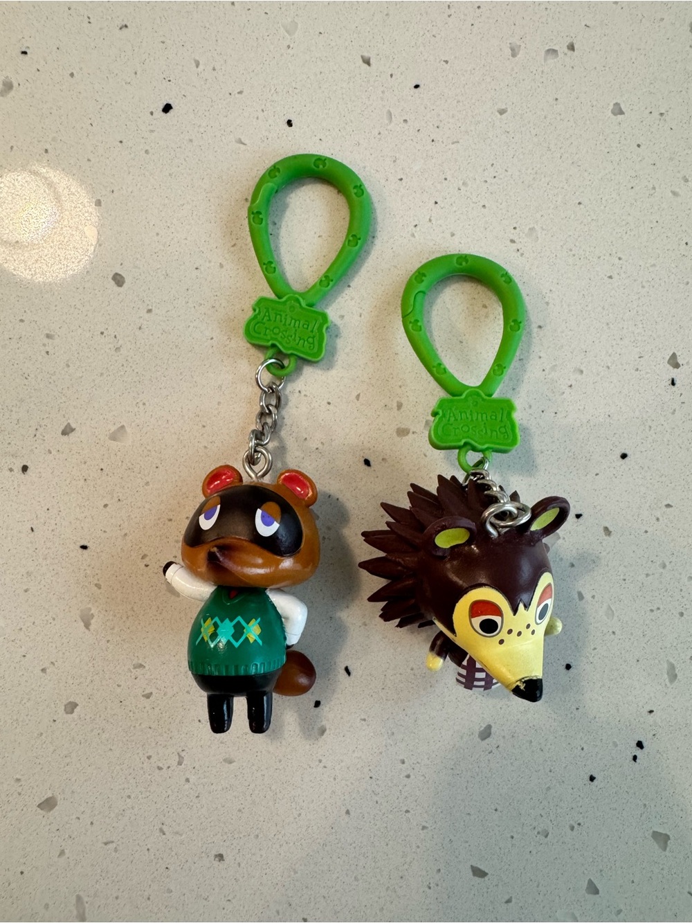 Animal Crossing Tom Nook & Mabel Hedgehog Keychain Set - Green Accents